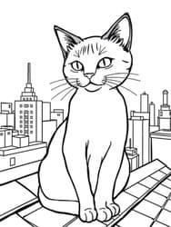 Urban Cat Sitting on Rooftop