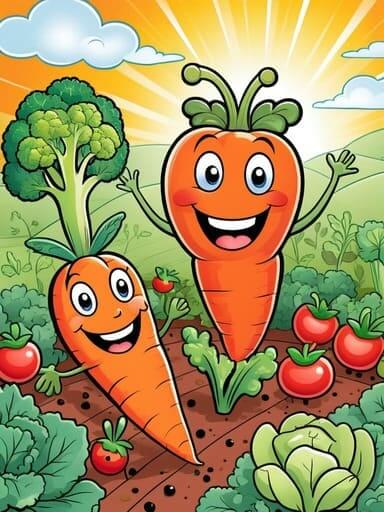 Vegetables coloring pages