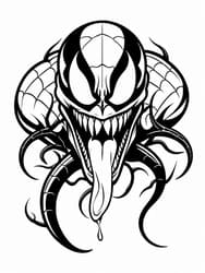 Venom Symbiote Monster Face coloring preview