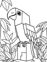 Vibrant Parrot Perched on Pillar Coloring Page