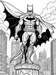 Batman Overlooking Gotham coloring preview