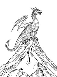Vigilant Dragon on Mountain Peak