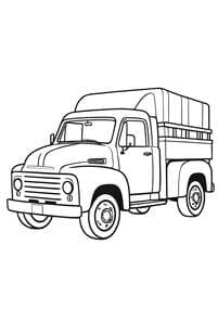 Vintage Pickup Truck with Bed Printable Page