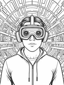 Free printable Teen in VR Headset Inside Spiral City