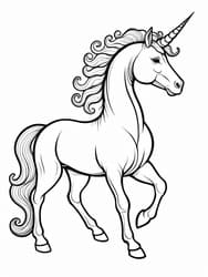 Walking Unicorn with Swirling Mane coloring preview