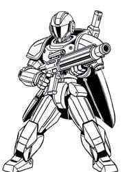 Warrior Robot with Weapon