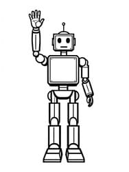 Robot Greeting with Antenna coloring preview