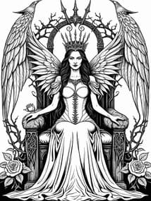 Dark Queen on Thorned Throne coloring preview
