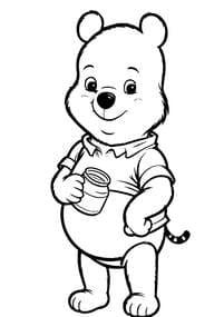 Winnie the Pooh with Honey Pot coloring preview