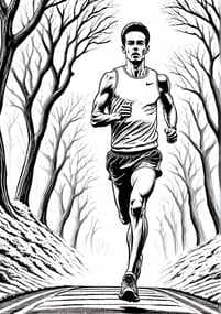 Winter Trail Runner in Forest coloring preview