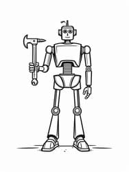 Robot Gripping Wrench coloring preview