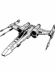Classic X-Wing Starfighter Coloring Page